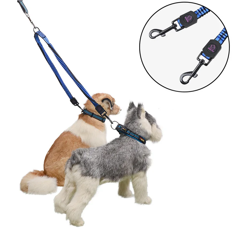 Retractable Double Dog Leash reflective Two Dogs leash rope Tangle Couple safe belt For Walking &amp Training | Дом и сад