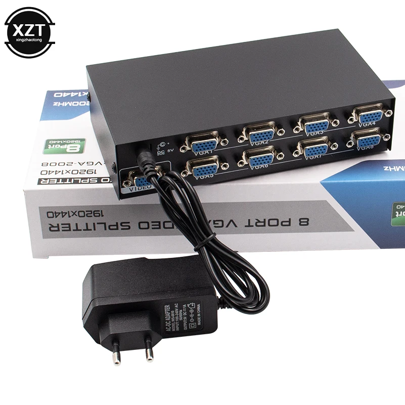 Сплиттер видеочастоты 8 в 1 для мультимедийных компьютеров|splitter vga|splittersplitter video |