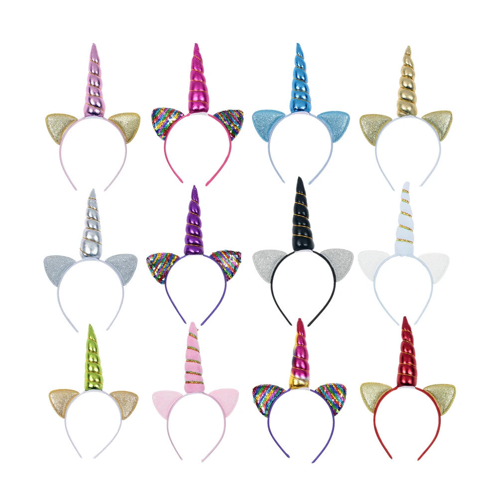 

Новый головной убор Nishine ручной работы для детской вечеринки, повязка на голову с единорогом, повязка на голову, головной убор для девочек, д...