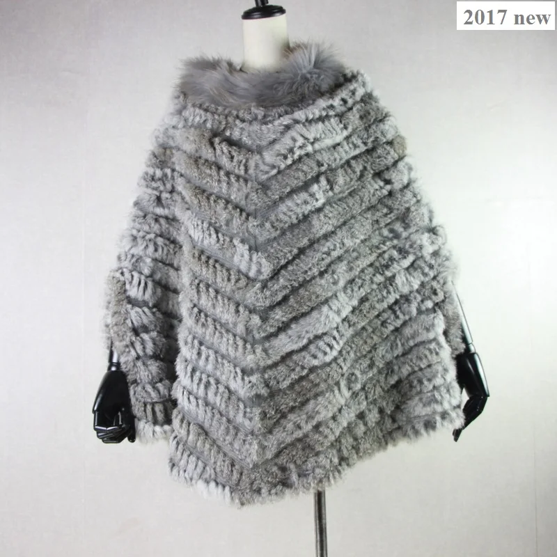 Женский трикотажный пуловер Harppihop из натурального кроличьего меха енота|knit