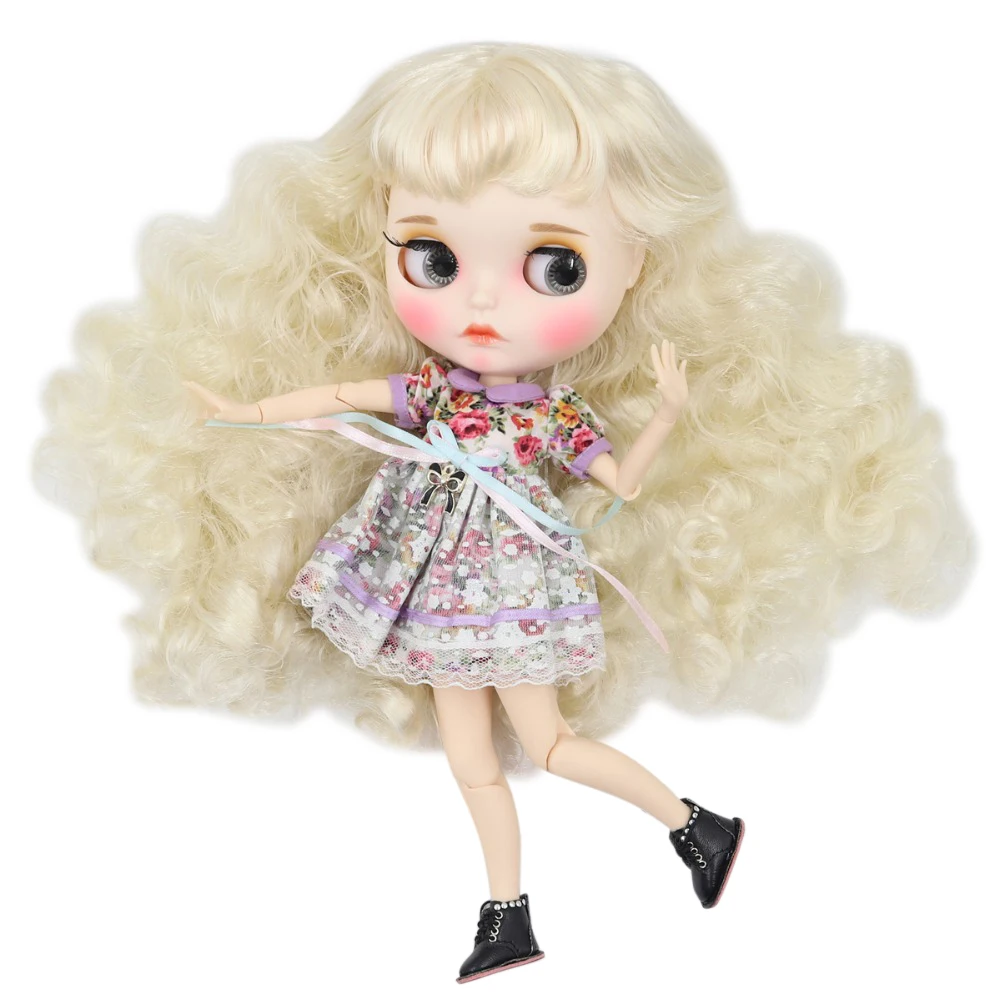 Ледяная кукла DBS Blyth 1/6 bjd белая кожа тела Белый Серебряный волос матовое лицо