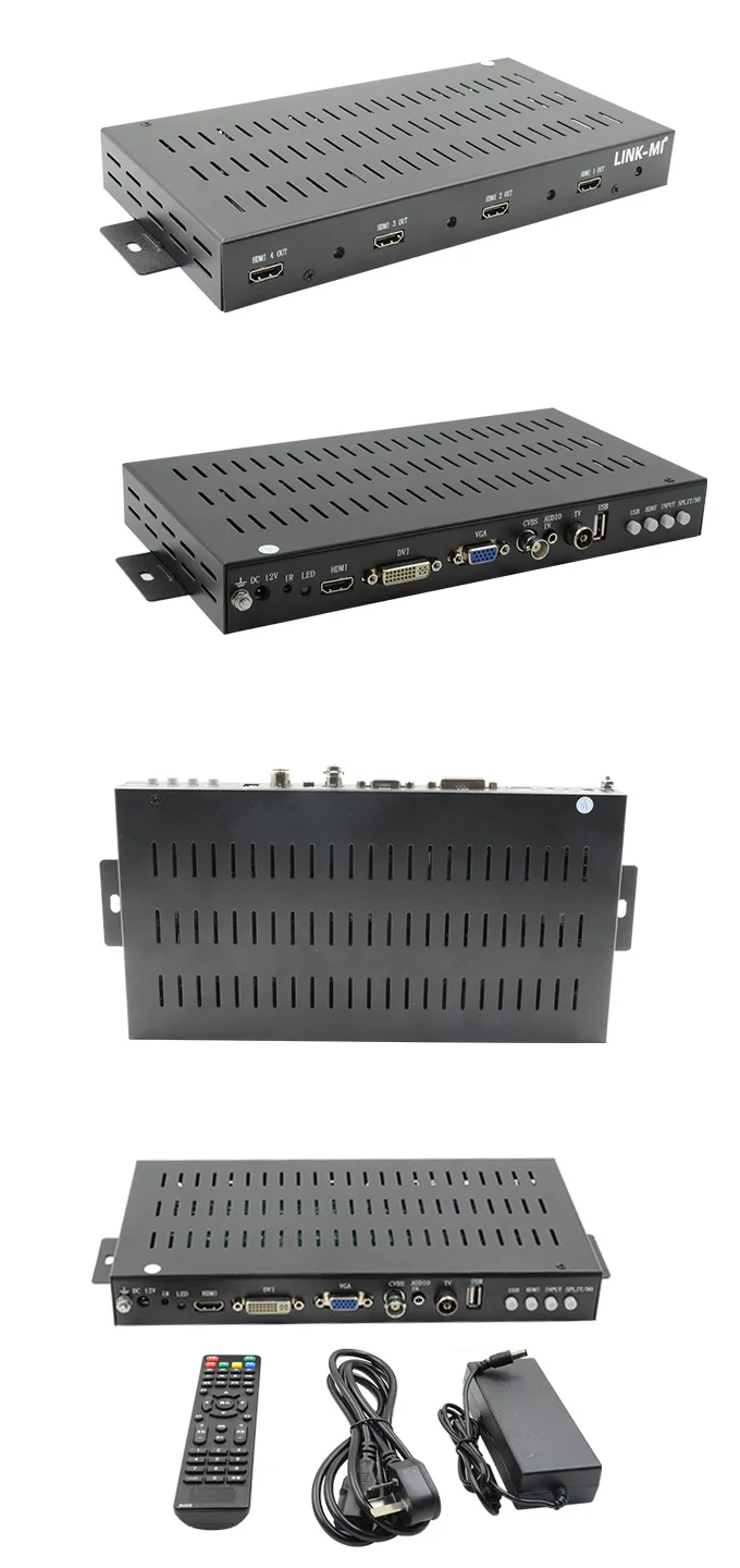 LINK-MI TV04V видео настенный контроллер HDMI процессор 2x2 90 градусов вращение вертикальный экран VGA AV USB шить четыре изображения