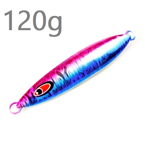 120g-003 3D eyes 1 шт. 80 г-250 г Лазерная задняя светящаяся металлическая приманка-джиг, ложка, нож с блестками, искусственная жесткая приманка для морской рыбалки - Цвет: 120g-003