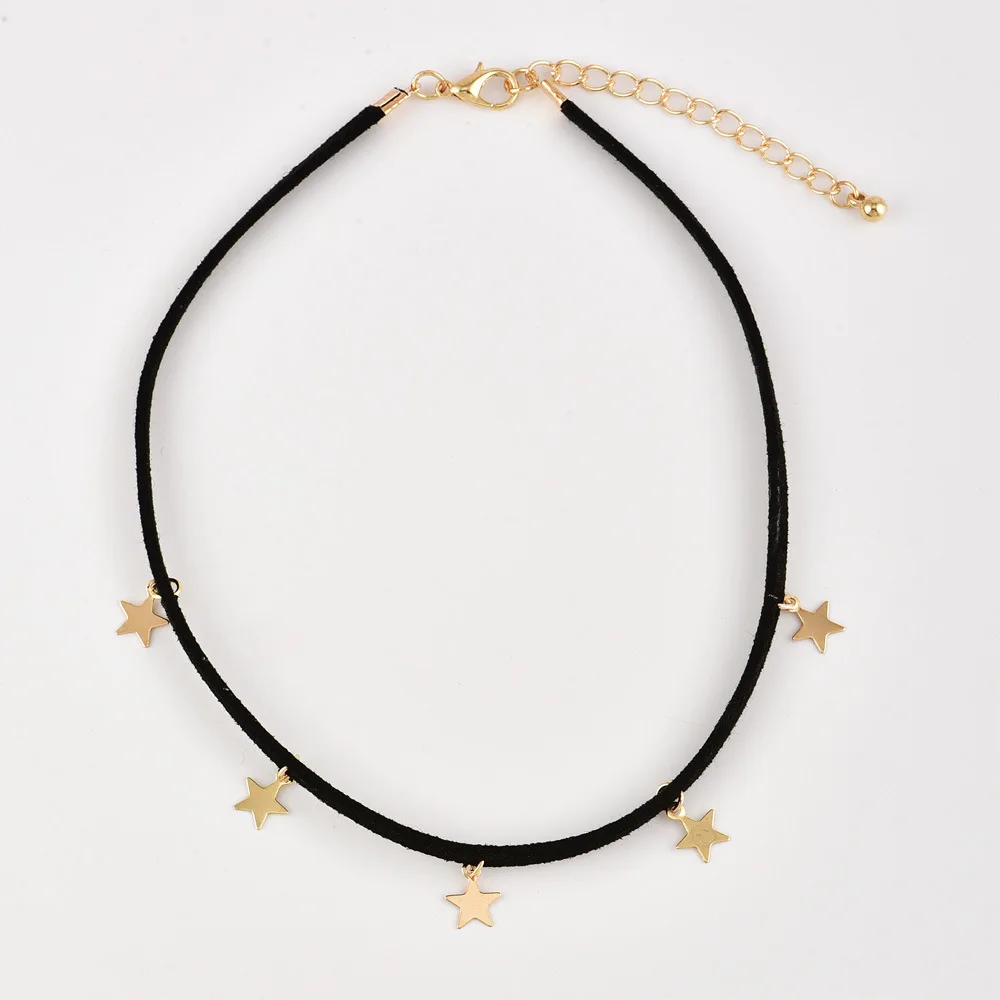 Черное бархатное ожерелье-чокер для женщин 2018 модные ювелирные изделия золотые