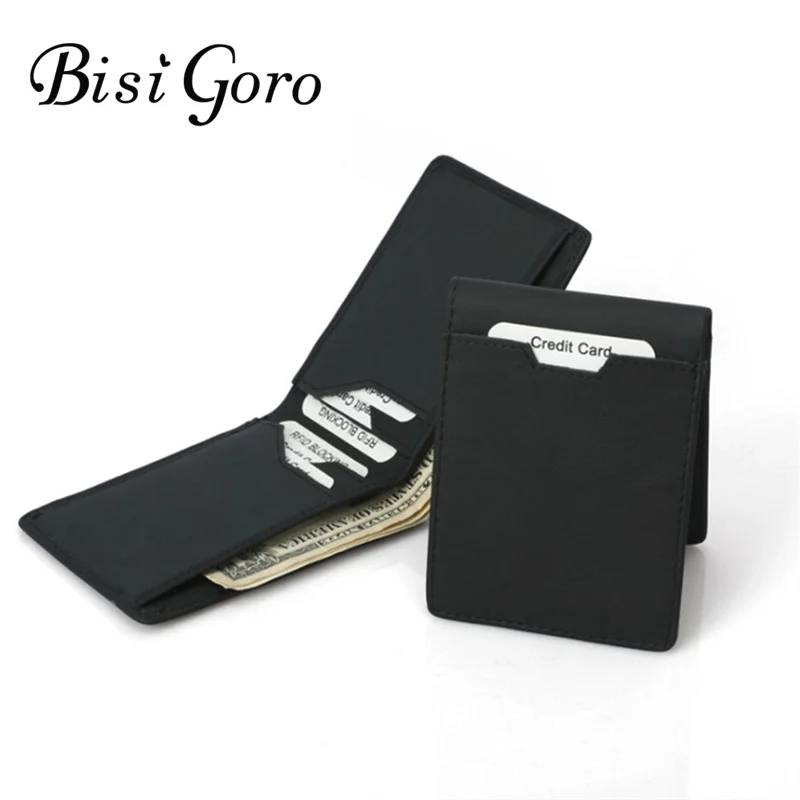 

Bisi Goro 2019 Unisex Card Holder Slim Soft Wallet Cowhide Genuine Leather Slim Card Holder Brand Designer Credit Cards 4 Colors
