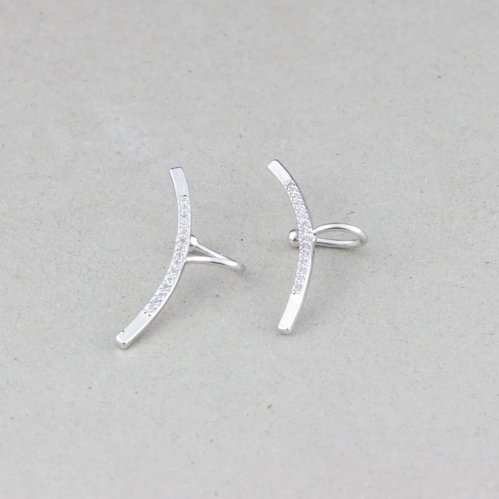 2017 Dainty Statement Earrings For Women Ear Cartilage Cuff jewelry Boucle D'oreille Zircon Curved Bar Line Jacket | Украшения и