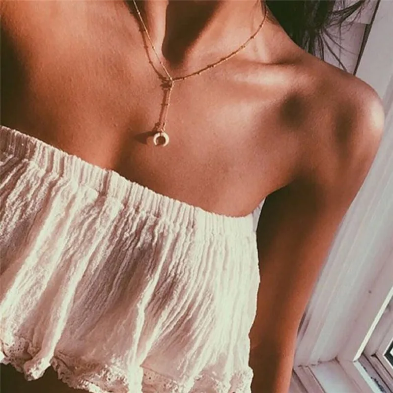 Женское Ожерелье Подвеска из белого рога простое золотое ожерелье подвеска на