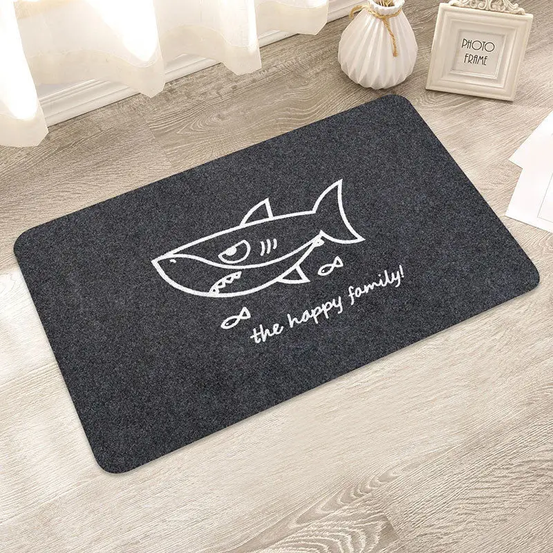 Grey shark Творческий узор Коврик для ванной, мягкие, удобные, водопоглощение non-slip, не линяют, коврик для ванной комнаты Кухня спальня для лестницы, для ванной комнаты коврик - Цвет: Grey shark