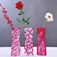

12*27cm Creative Clear Eco-friendly Foldable Folding Flower PVC Vase Unbreakable Reusable Home Wedding Party Decoration lin4018