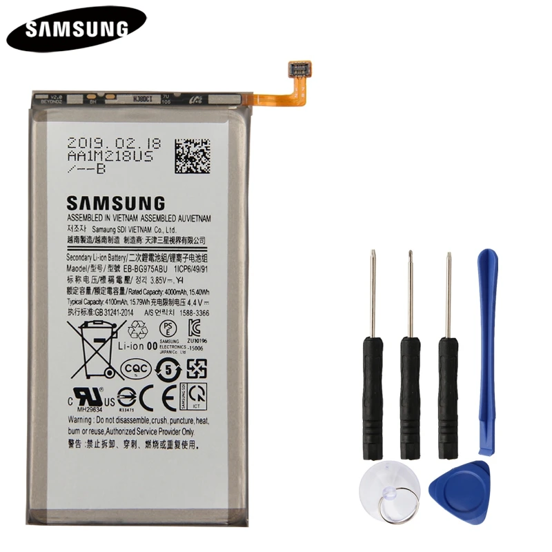 Оригинальный EB BG975ABU батареи для телефона Samsung GALAXY S10 + Plus SM G9750 4100mAh подлинный