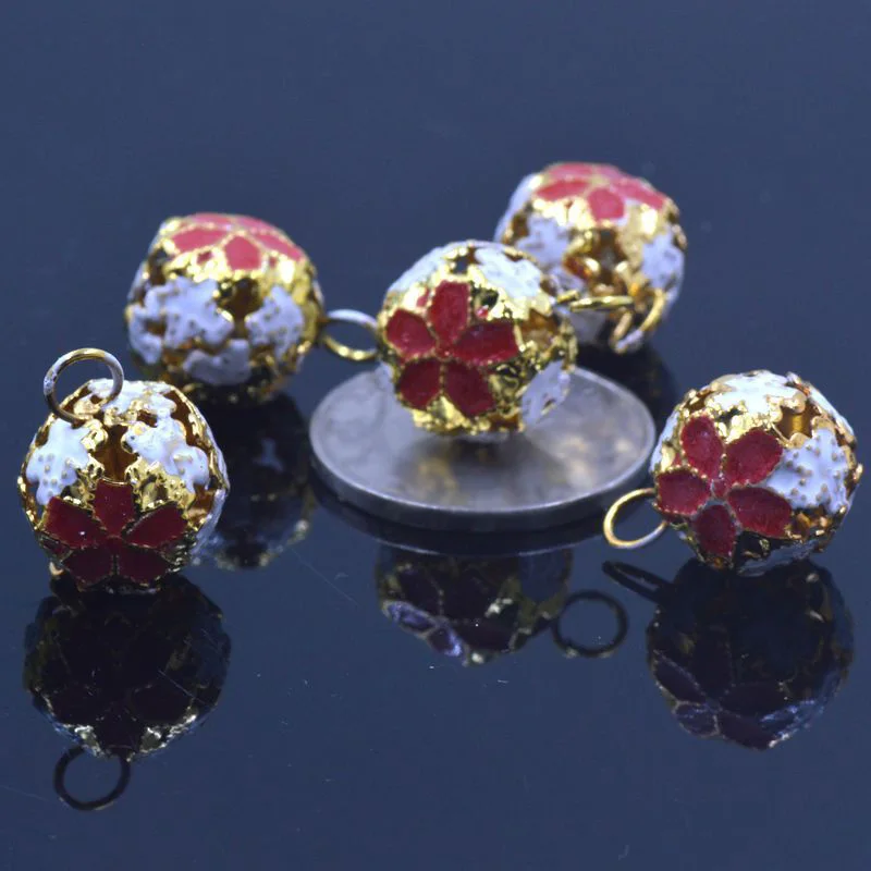 5 шт./лот 14 мм цветок мяч Bells Утюг колокольчики DIY ювелирных Аксессуары украшение