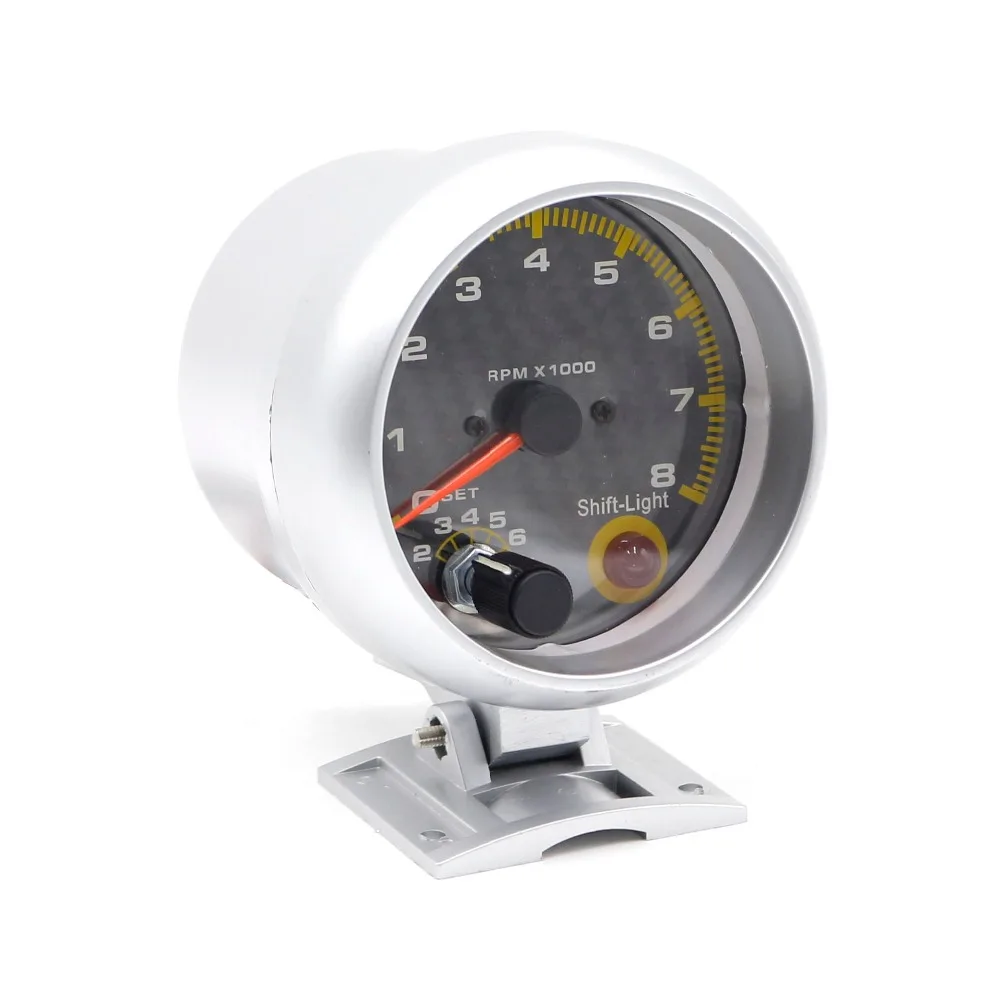 Бесплатная доставка 3.75 &quot В виде ракушки Тахометр RPM желтый Подсветка ВОДИТЬ