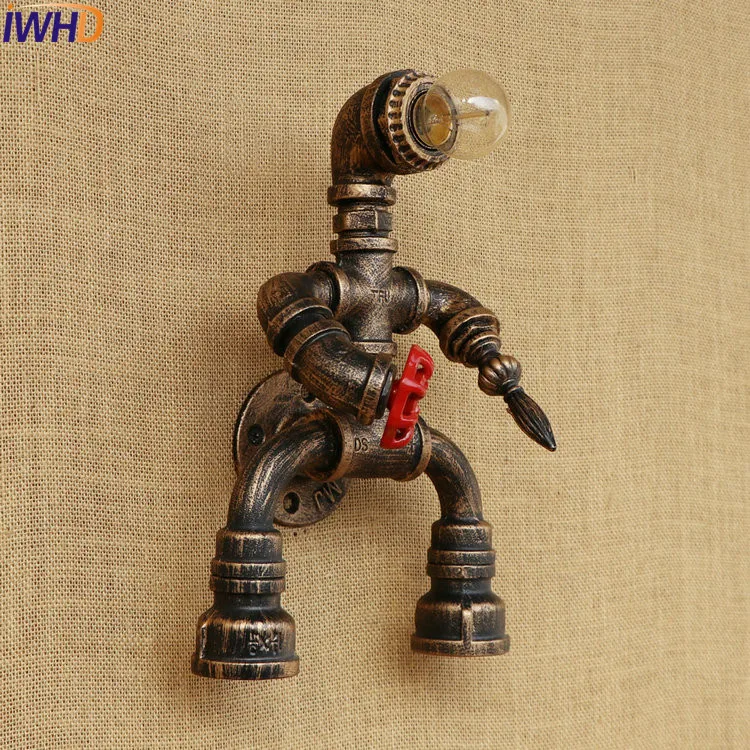 Настенный светильник IWHD Robot Water Pipe винтажный настенный для лестницы промышленный