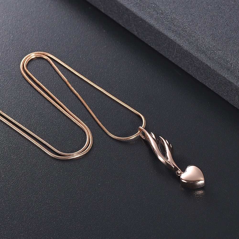 

Angel Wing Heart Charm Cremation Pendant Necklace Stainless Steel Ashes Keepsake Holder Memorial Urn Jewelry for Women Girl