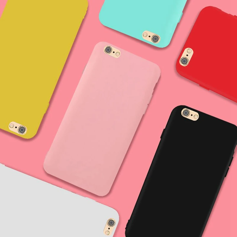 Для iPhone 6 S Macarons Цвет ТПУ силиконовый чехол матовый Мягкая обложка|Чехлы-накладки|