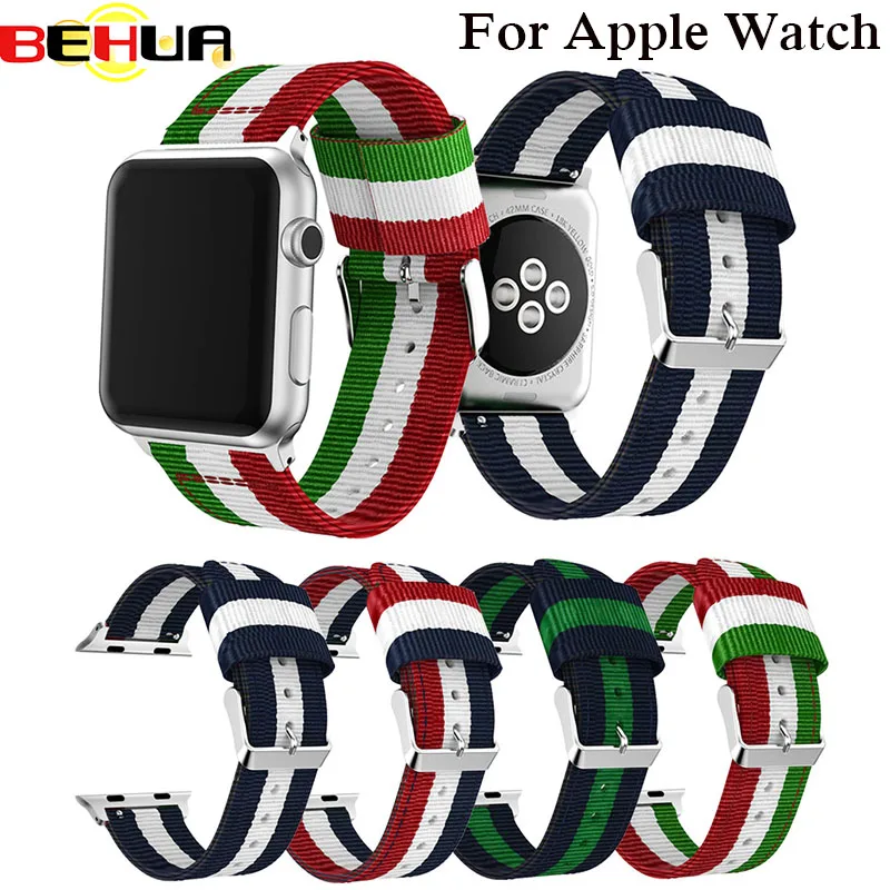 

woven nylon strap for apple watch band 42mm/38mm watch strap for iwatch series 3/2/1 wrist band bracelet belt band correa reloj