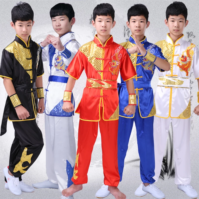 Униформа wushu праздничный костюм для детей одежда униформа wu shu воина новогодние