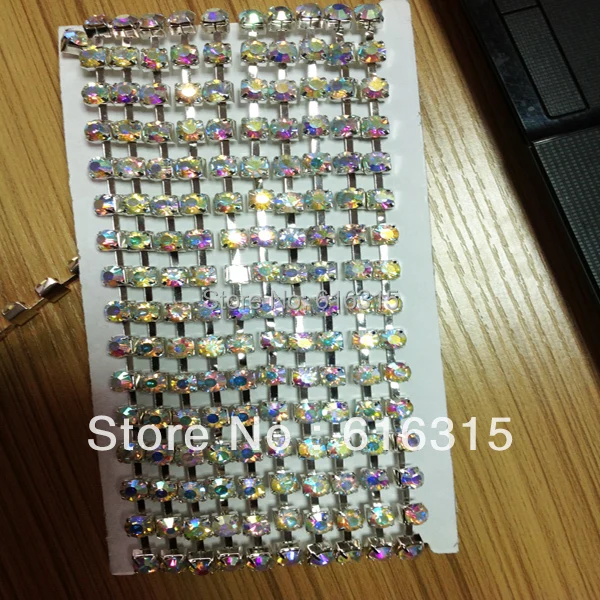 2 мм позолоченная цепь стразы с кристаллами ab цветная металлическая для обрезки