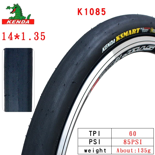 K1085 14X1.35 60TPI Kenda детский балансировочный велосипед 12 14 дюймов 1,35 1,5 1,75 K909 K912 K193 K1029 детский скутер шины для велосипеда - Цвет: K1085 14X1.35 60TPI