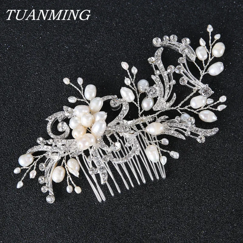 

Bride Hair Combs Exquisite Wedding Hair Accessories Freshwater Pearl Hair Combs For Bride Elegant Women Headdress