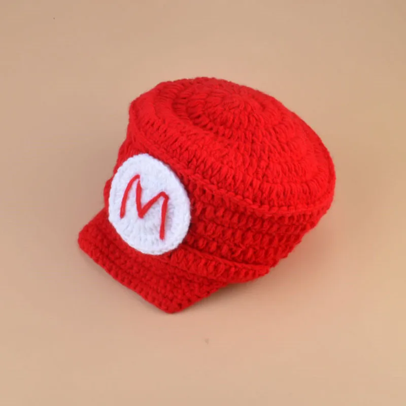 Crochet Newborn Baby Photo Props Super Mario and Luigi Inspired Beanie Hat&ampDiaper Cover Set Knitted Boy Costume H252 | Детская одежда