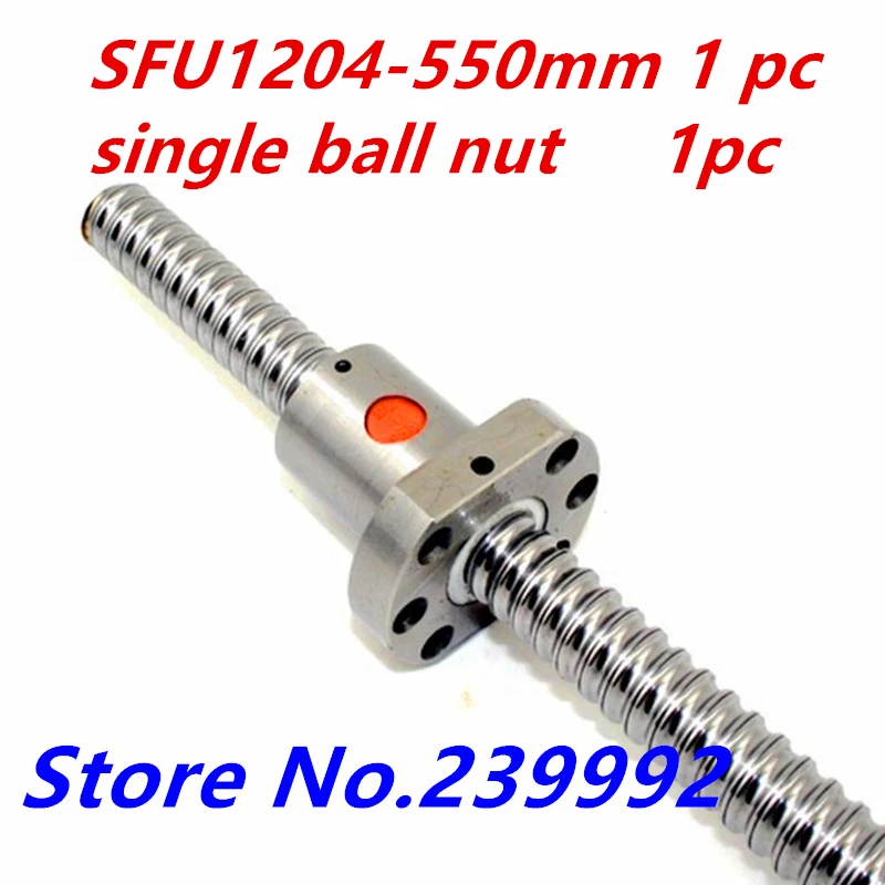 

Wholesale 12mm 1204 Ball Screw Rolled C7 ballscrew SFU1204 L 550mm with one 1204 flange single ball nut for CNC parts