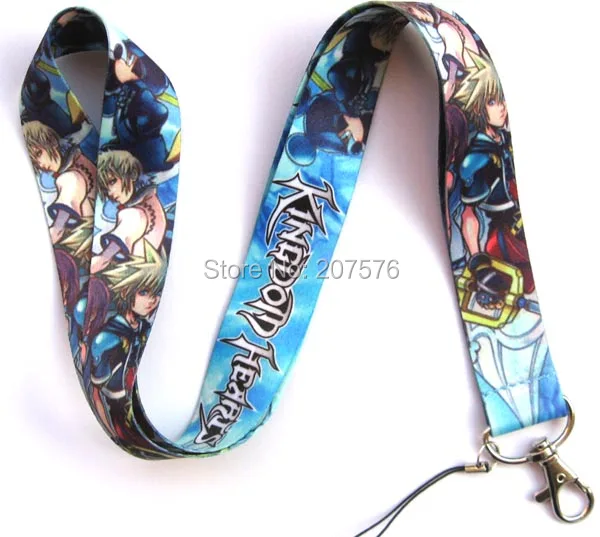 Один мультфильм аниме Kingdom Hearts Death Note Key Lanyard Cheetah ID значки держатели животные в полоску телефон шеи ремни#441