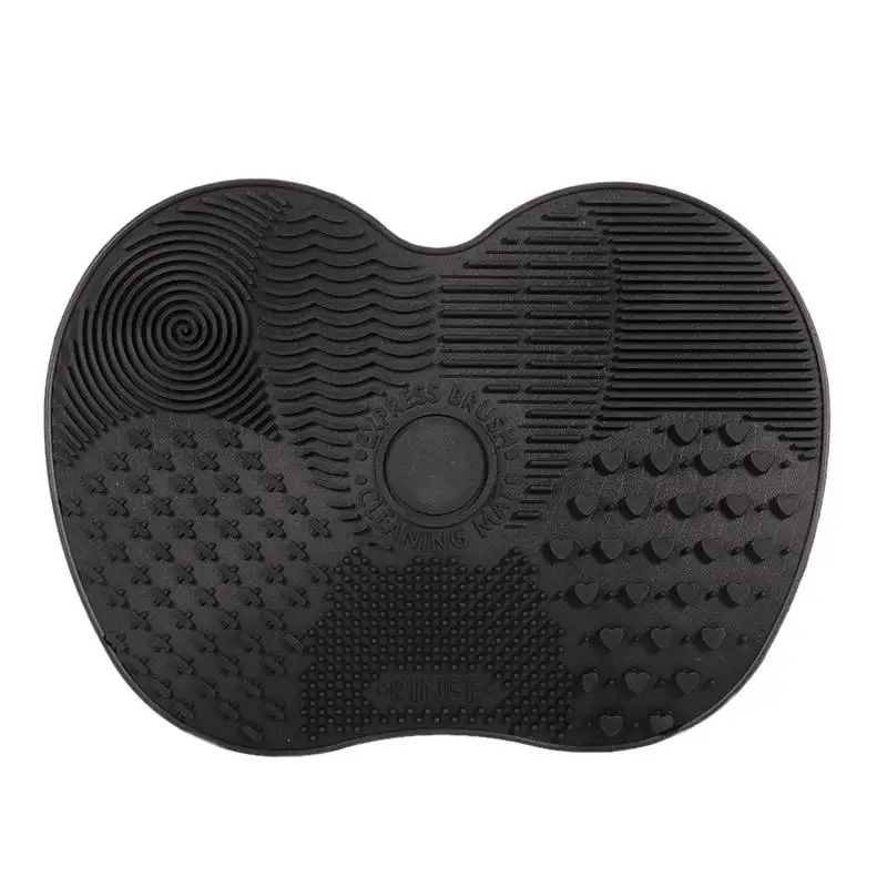 Silicone Makeup Brush Cleaner Cleaning Mat Hand Tool Cosmetic Scrubber Board Beauty Cleaning Tools for woman - Handle Color: Black