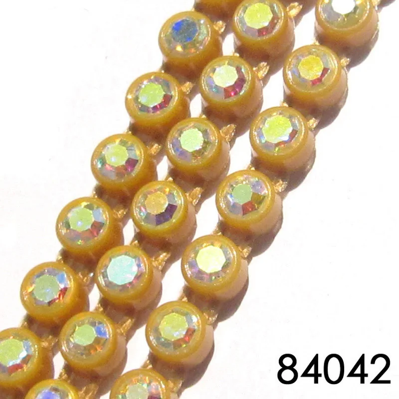 Индеец бисером отделка стразами AB Кристалл Rhinestone полосы 10 метров/карта SS8|rhinestone