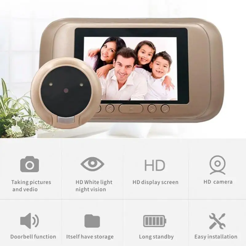 3,5 в ЖК-дисплей дверной звонок 1MP 720 P HD 90 градусов видео-глаза дверной глазок Система безопасности ИК ночного видения дверной глазок с камерой