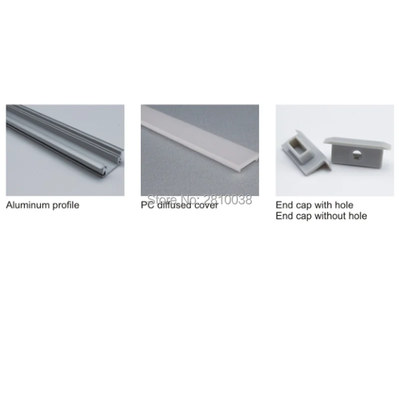 50X1 м наборы/лот плоская алюминиевая профильная Светодиодная лента и