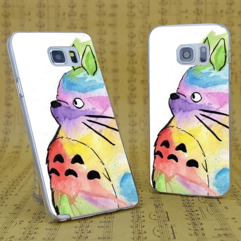 DREAM FOX B2600 My Rainbow Totoro Transparent Hard PC Case Cover For Samsung Galaxy S 4 5 6 7 8 Mini Edge Plus Note 3 |