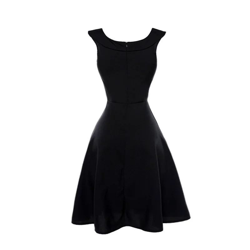 Винтажные платья большого размера 2018 женское летнее платье без рукавов черное