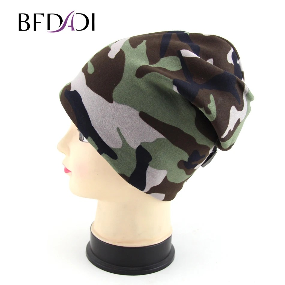 BFDADI Новая мода Камуфляж Унисекс Skullies зимние шапки для женщин осенняя камуфляжная шапка для мужчин бини вязаная шапка