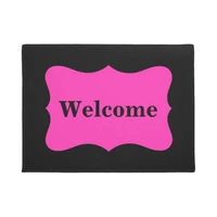 black hot fuchsia bright pink welcome doormat home decoration entry non slip door mat rubber washable floor home rug carpet