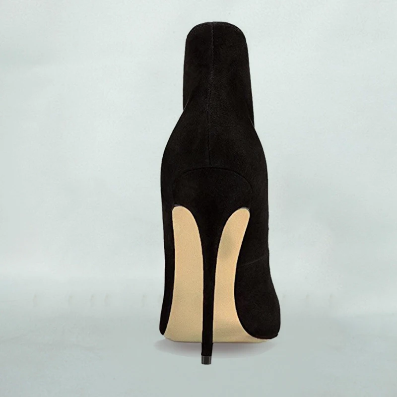 FSJ зрелые черные замшевые женские туфли-лодочки с острым носком на высоком