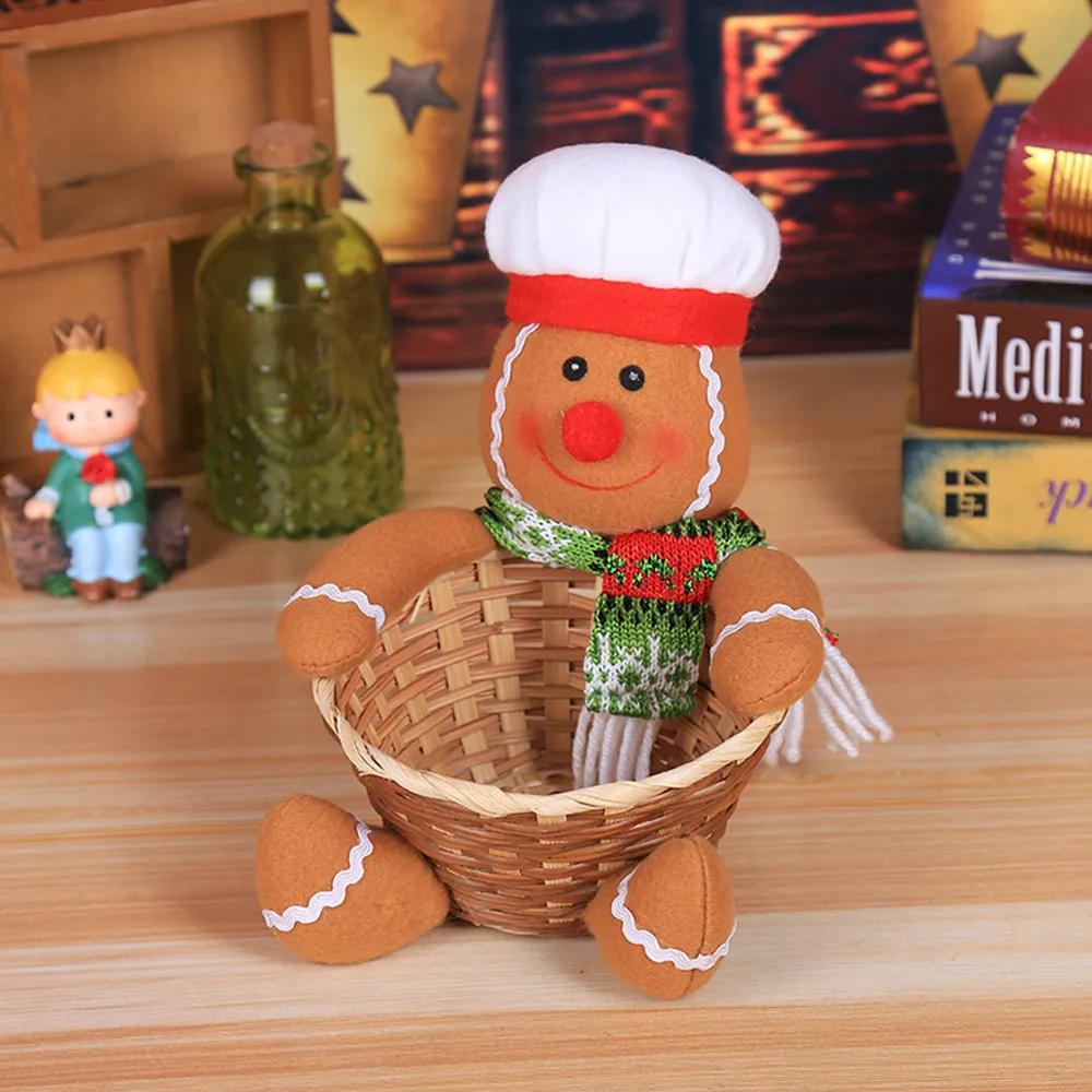 Корзина для хранения конфет на Рождество украшение корзина игрушек Санта Клауса