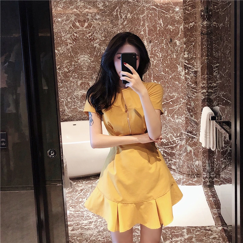 Женские милые платья Chic Ins Kawaii с оборками в винтажном стиле на молнии короткими