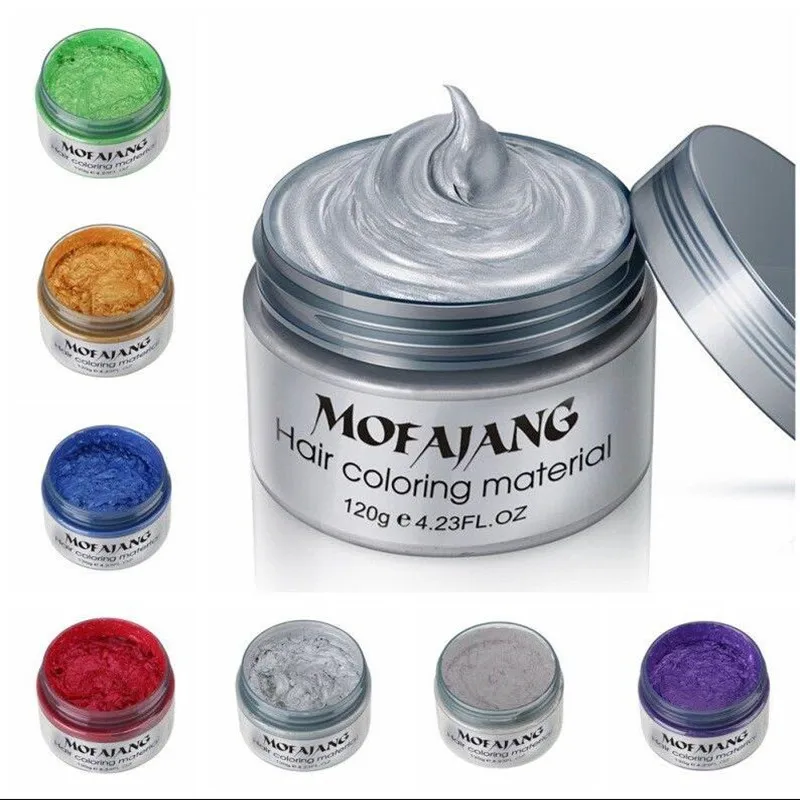 Unisex Color Hair Wax Dye One-time Molding Paste Seven Colors Available Grandma Gray Green | Красота и здоровье