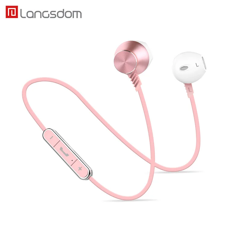 Langsdom розовое золото спортивные Bluetooth наушники для телефона Xiaomi бас беспроводные