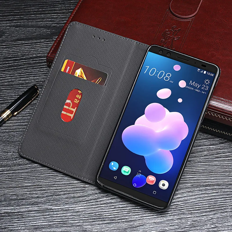Чехол для HTC U12 Plus 6 0 дюйма Роскошный Ретро стиль флип искусственная кожа кошелек