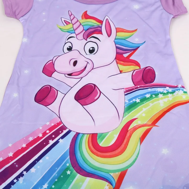 2019 Kids Baby Girls Unicorn Sleepwear Dress Rainbow Doll Pajamas Girl Birthday Party Up Fancy Halloween Unicornio Costume | Детская