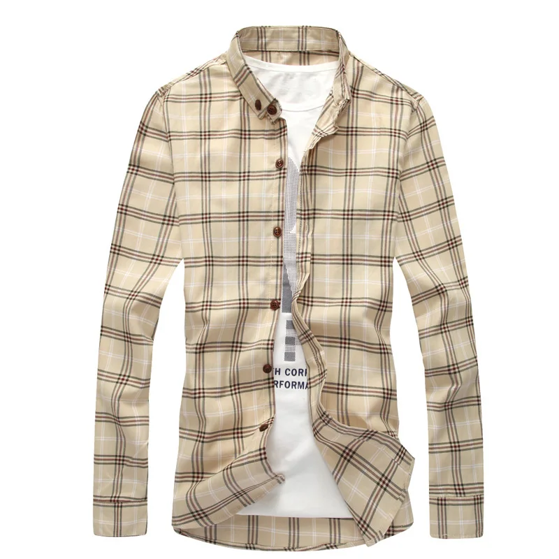 Новинка 2017 года Стильная мужская рубашка высокого качества модная клетчатая
