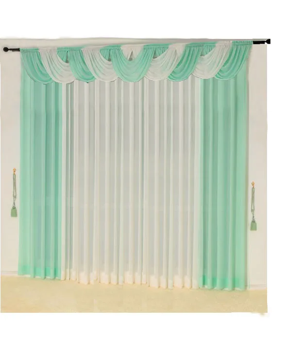 swags and voile Шторы для гостиной современные отвесные кухонные шторы роскошный Тюль с драпировкой панель и водопад ламбрекен маркизет обработка окна - Цвет: swags and voile