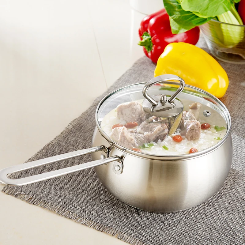 

Кухонная посуда, кухонный горшок из нержавеющей стали, молочный горшок, горшок для супа, лапша, маленькая кастрюля для молока, мини-маленьки...