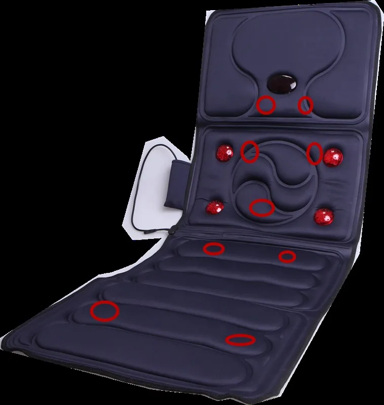 Heating Therapy Vehicle Seat Cushion Vibrating Massager Mat Full Body Cervical Neck Back Acupressure Massage Car Electronic