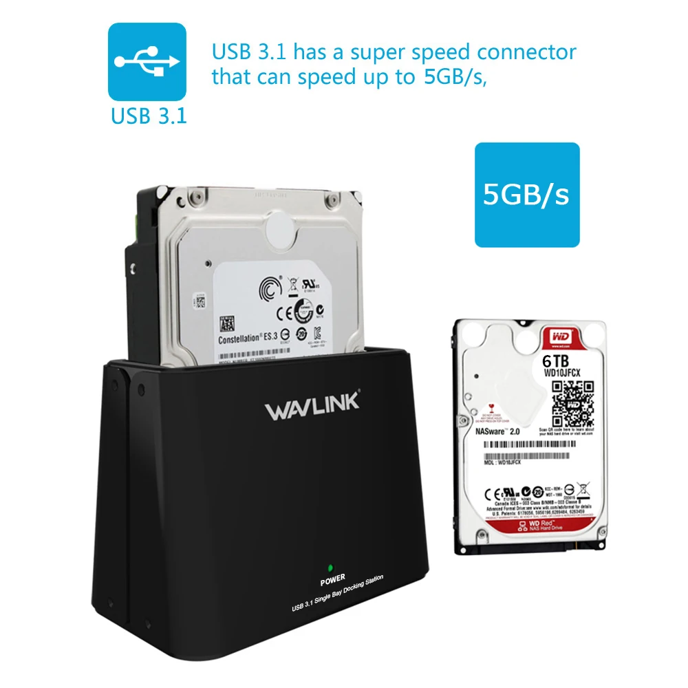Wavlink Тип C для sata HDD корпус 2 5/3 5 USB 3 1 внешний жесткий диск с одним отсеком док