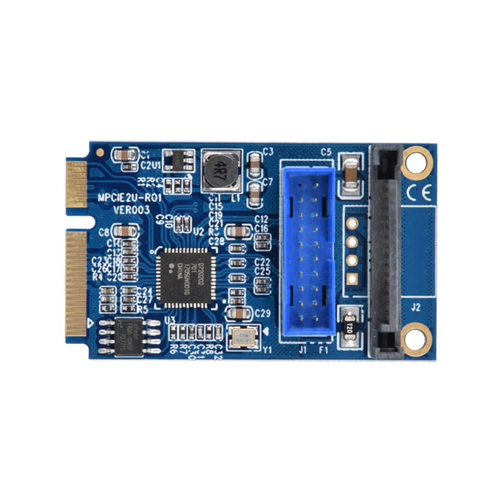 2019 New Arrival MINI PCI-E to 2Port USB 3.0 19 Pin Converter Adapter Desktops Extender Card |