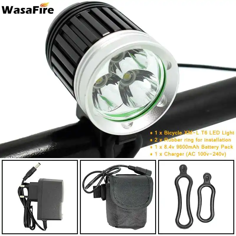 WasaFire 3* XML T6 светодиодный налобный светильник 4000лм 3 режима горный велосипед светильник велосипедный Фонарь налобный фонарь передний светильник s для езды на велосипеде спортивный подарок