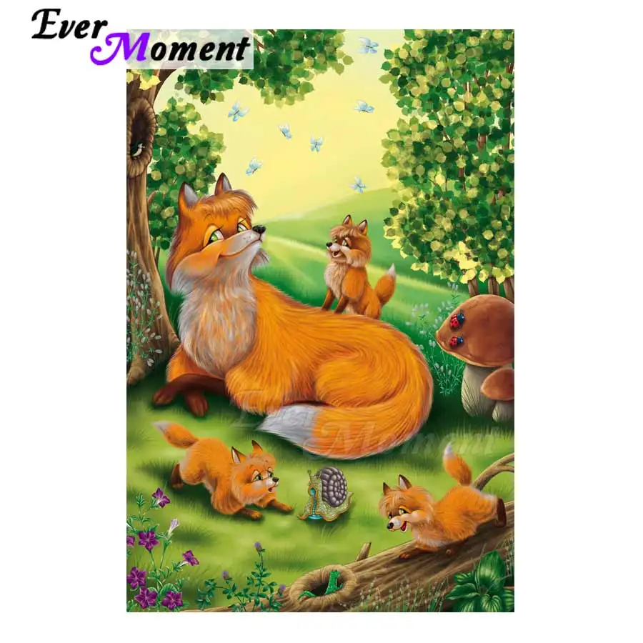 

Алмазная живопись с лисьим мотивом Ever Instant, мозаика ручной работы, полная выкладка, мозаика, картина Стразы, алмазная вышивка ASF1436